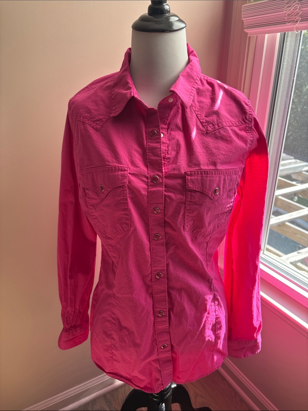 WRANGLER Vintage Western Shirt Hot Pink Medium